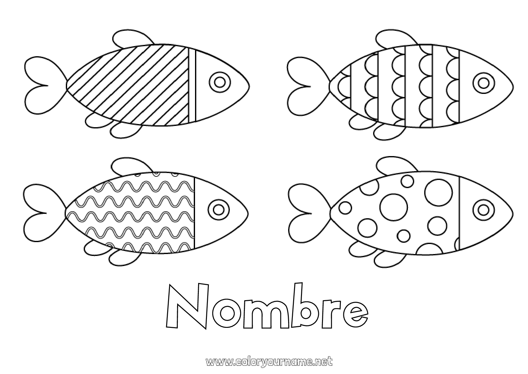 Nº de colorear 1346 Actividades para niños Pescado Día de los Inocentes