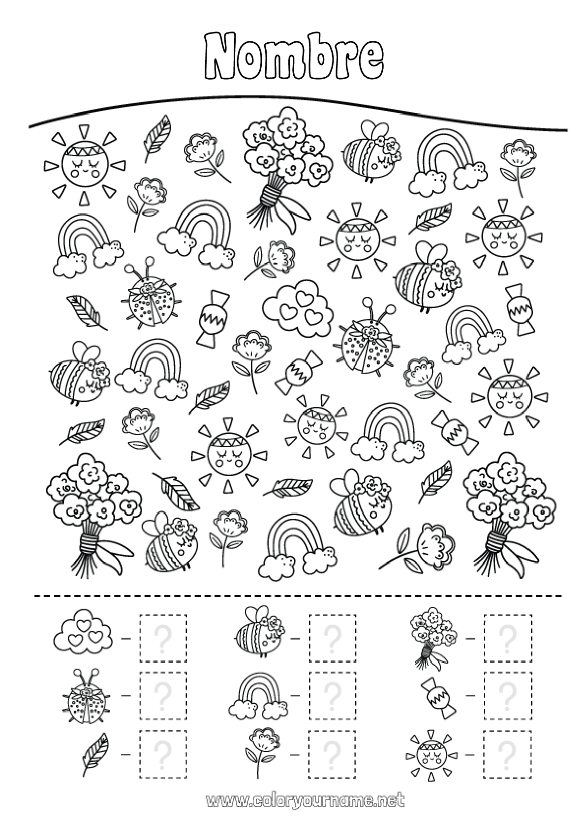 Nº de colorear 1525 Actividades para niños Buscar y encontrar