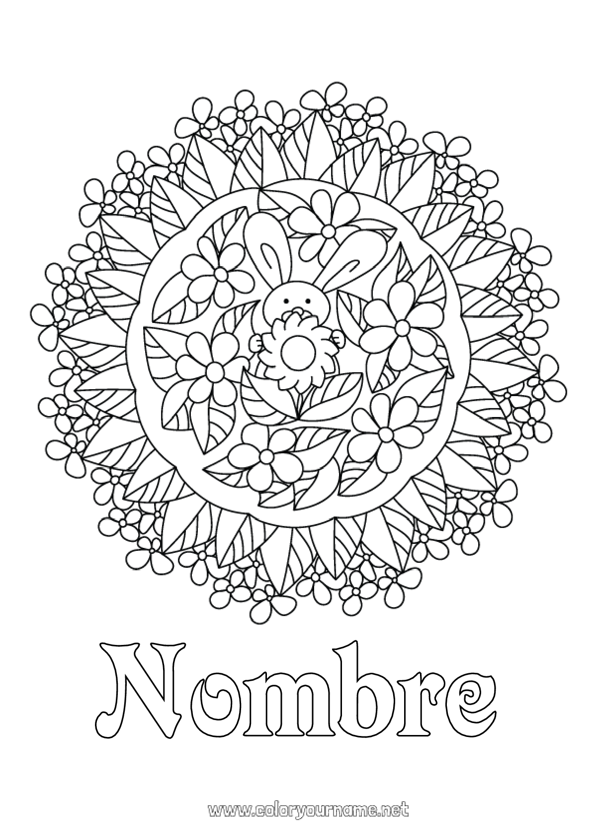 N De Colorear Flores Mandala Primavera