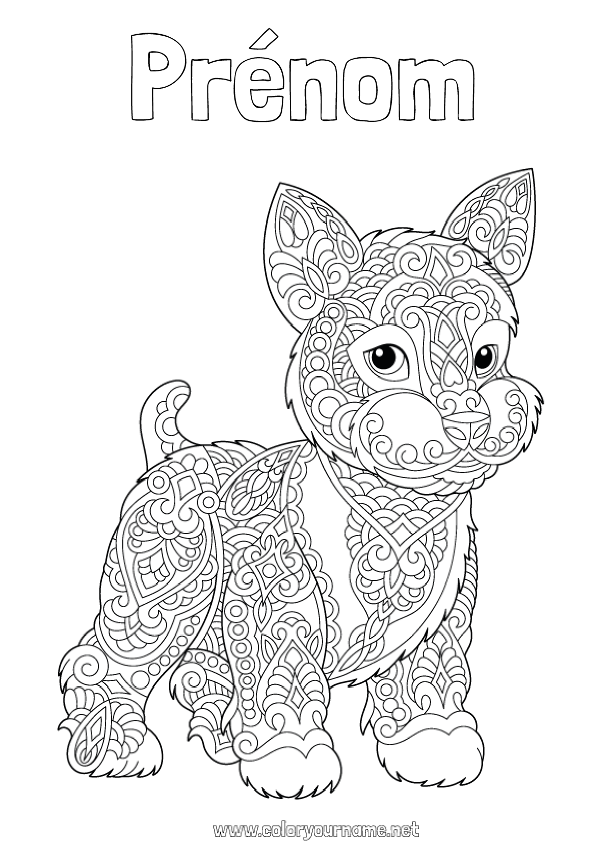 Coloriage N Calme Et Zen Mandala Chien