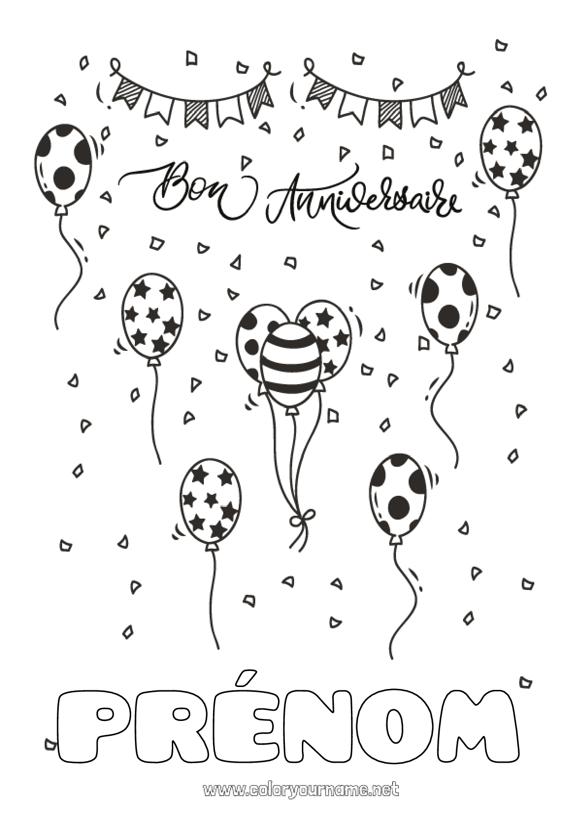 Coloriage N Anniversaire Ballons Coloriages Interm Diaires