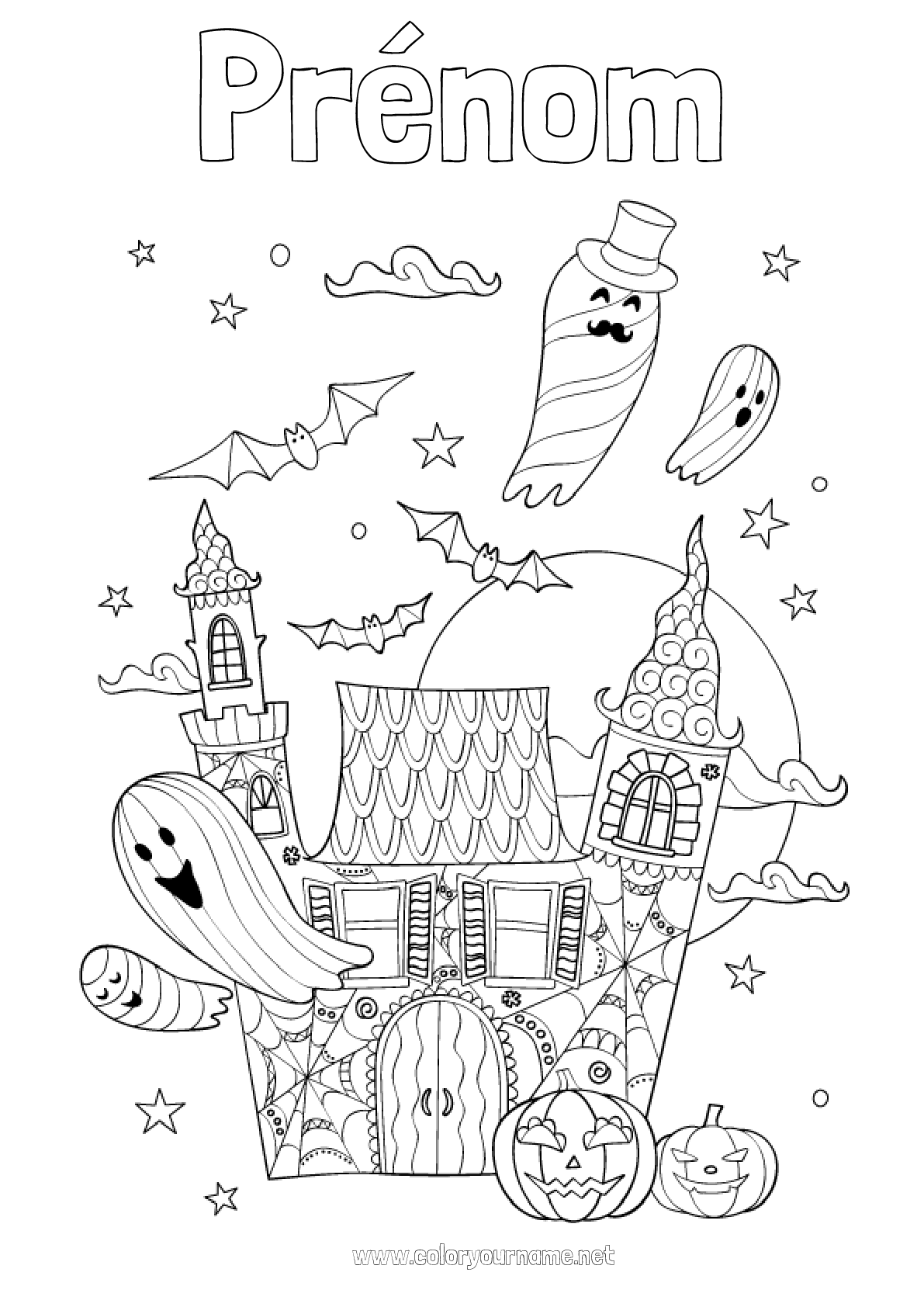 Coloriage N Fant Me Ch Teau Halloween