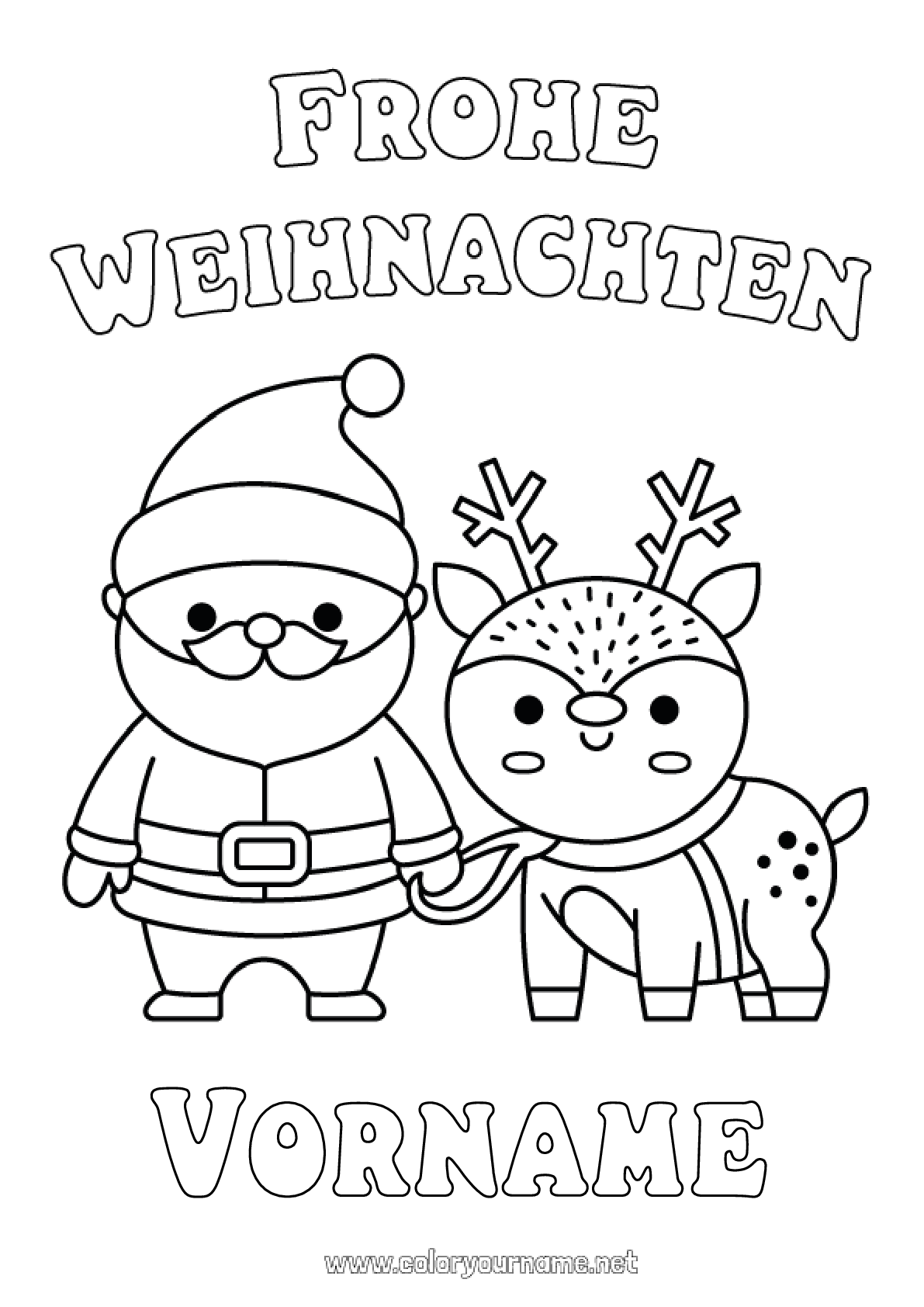 Malvorlage Nr 3516 Weihnachtsmann Rentier Weihnachten