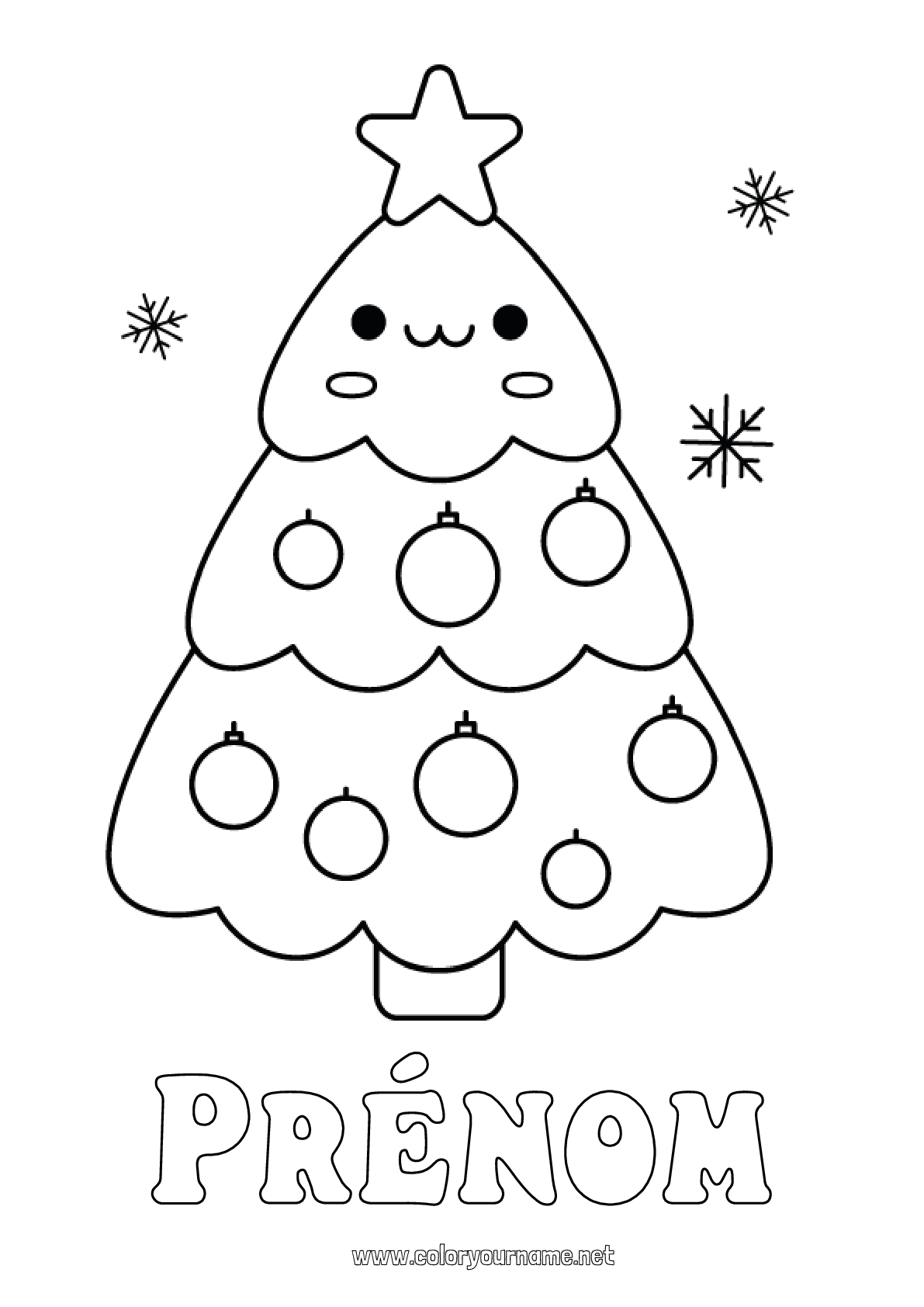 Coloriage n3627 Sapin de Noël Noël Kawaii