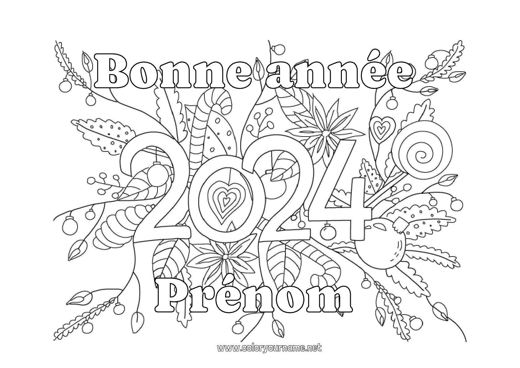 Coloriage N Fleurs Bonne Ann E