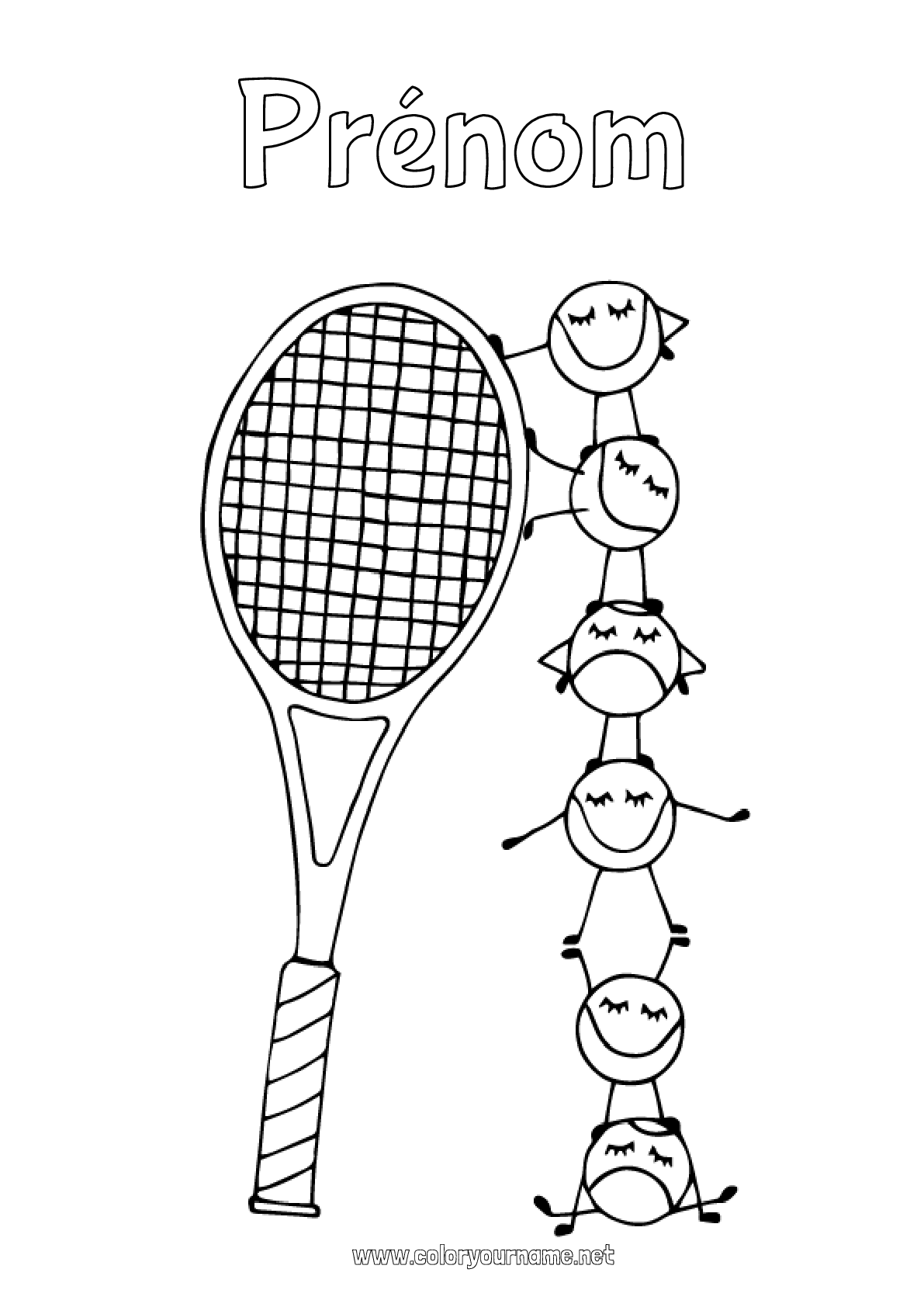 Coloriage N3975 Tennis Sports De Raquettes Raquette