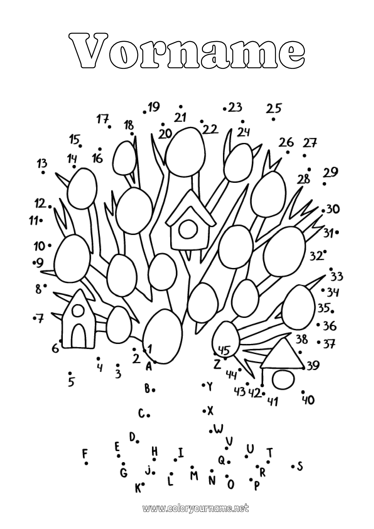 Malvorlage Nr 3987 Kinderaktivitäten Punkte verbinden Alphabet