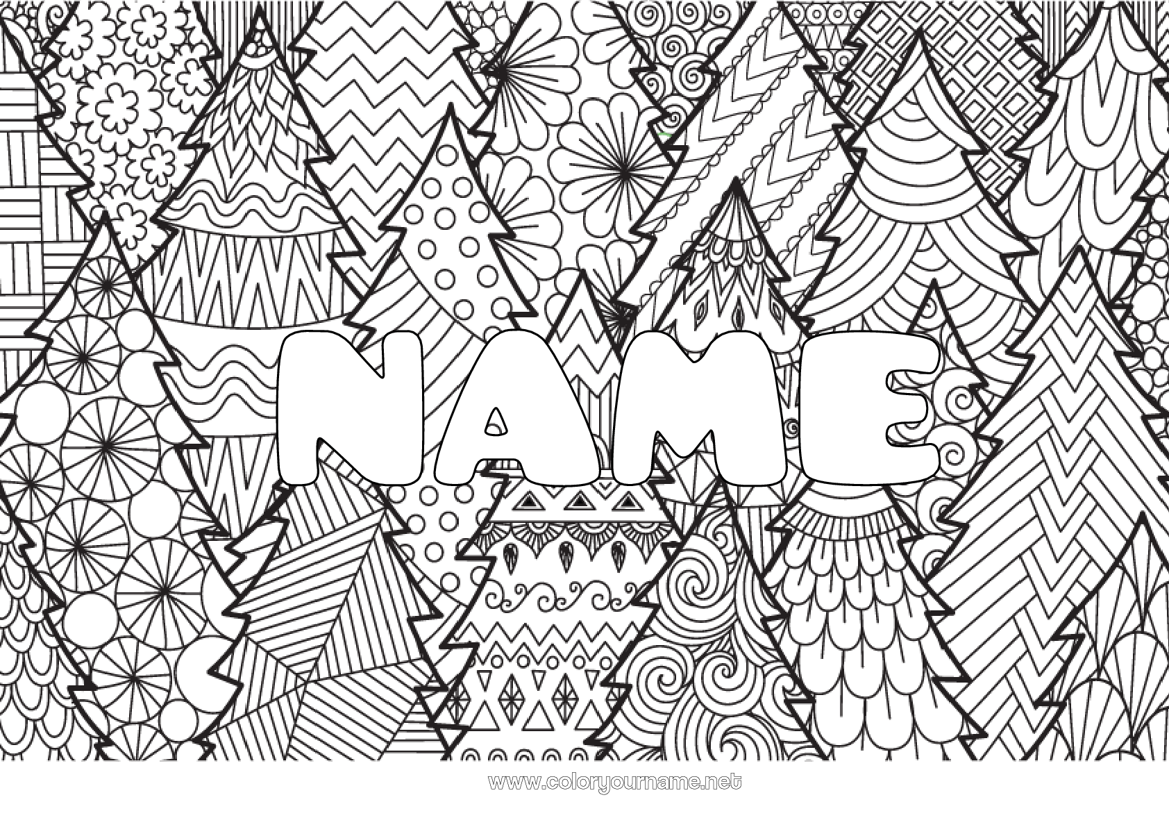 Coloring Page No Calm And Zen Christmas Tree Mandala