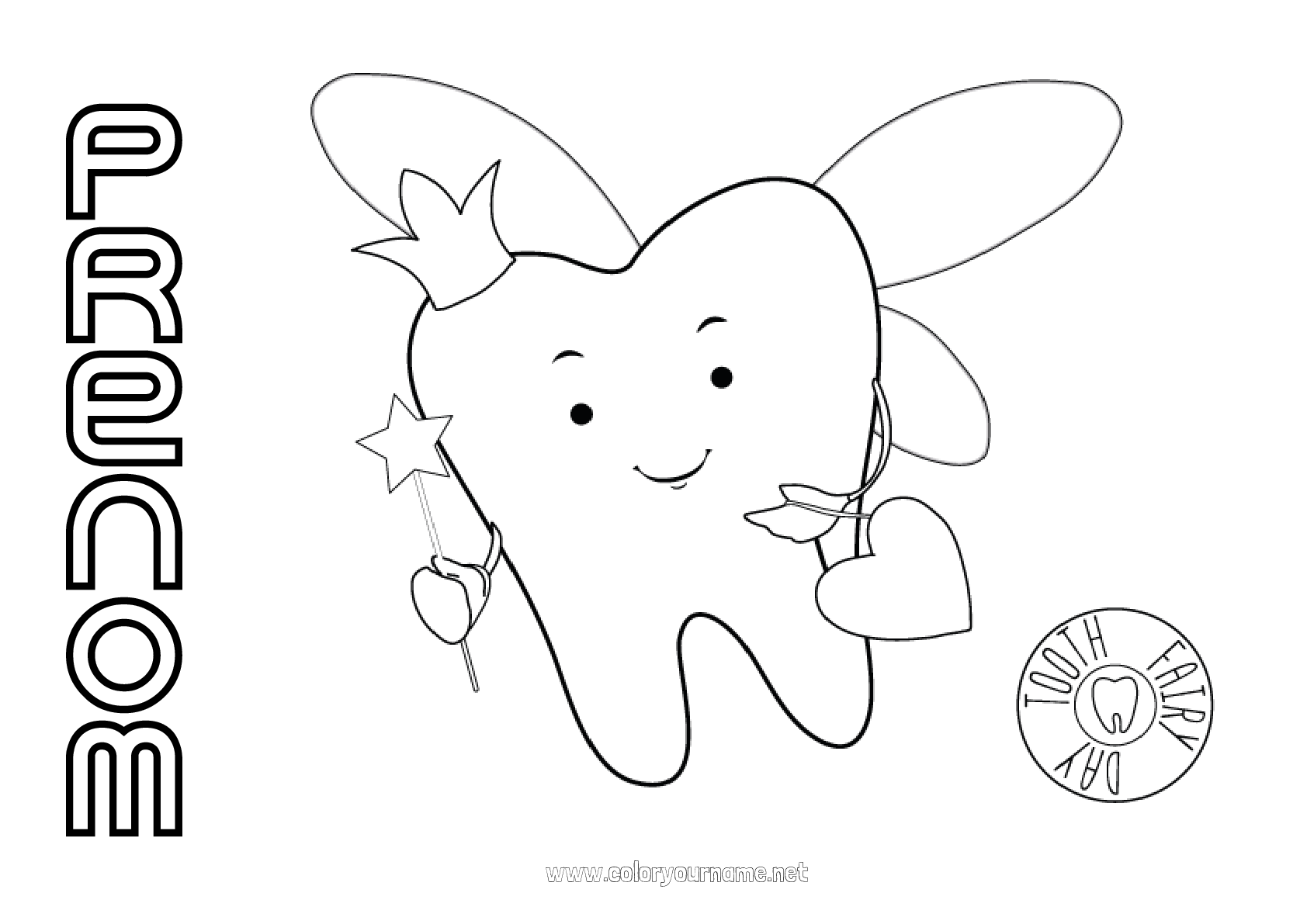 Coloriage n512 Dent de lait Petite Souris Fée des dents