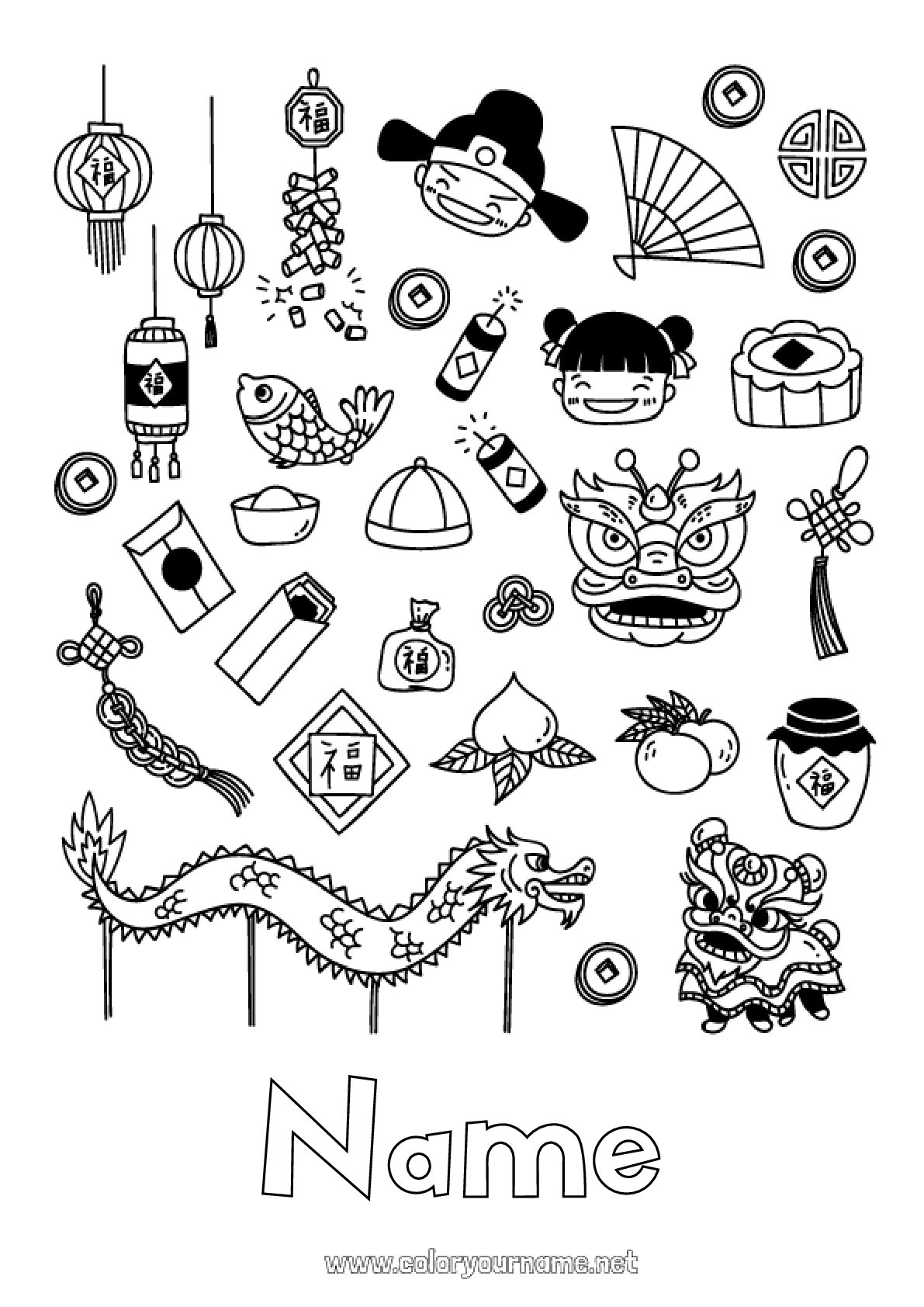 Coloring Page No Chinese New Year