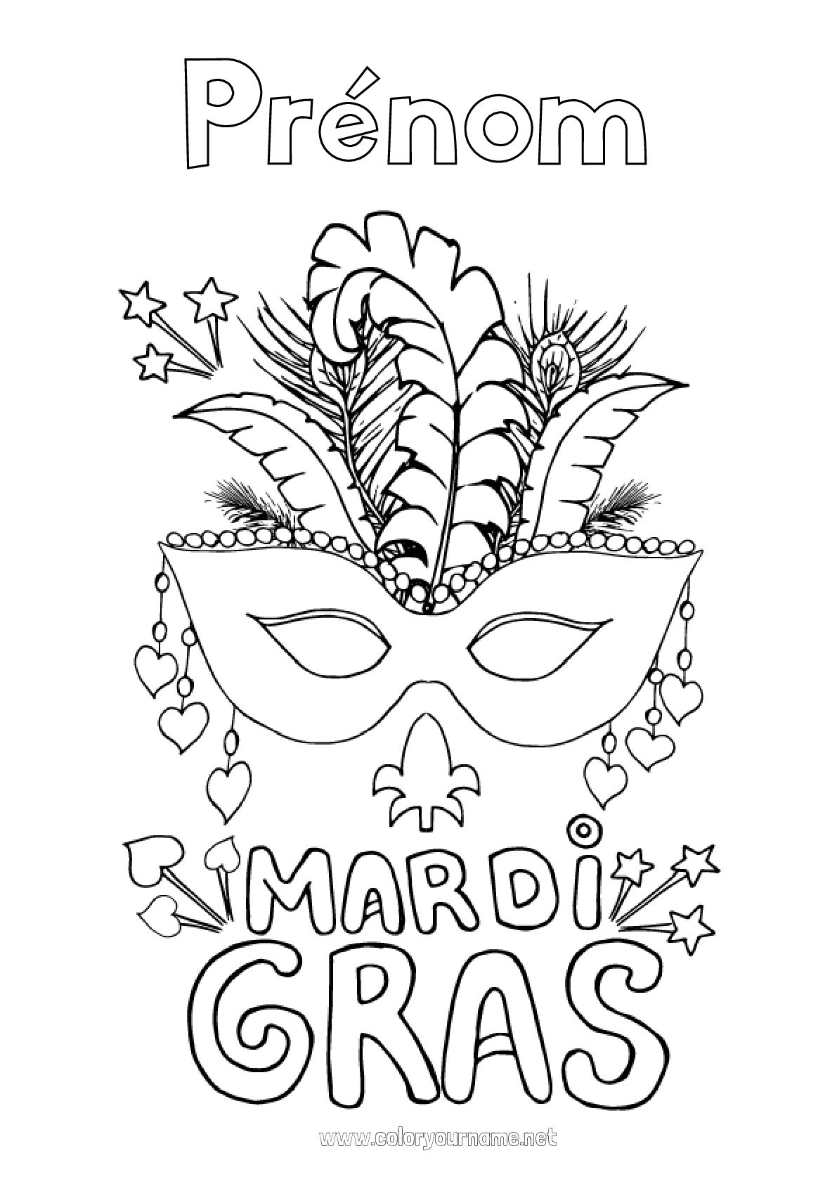 Mardi Gras Coloriages Gratuits Imprimer Et Customiser Page