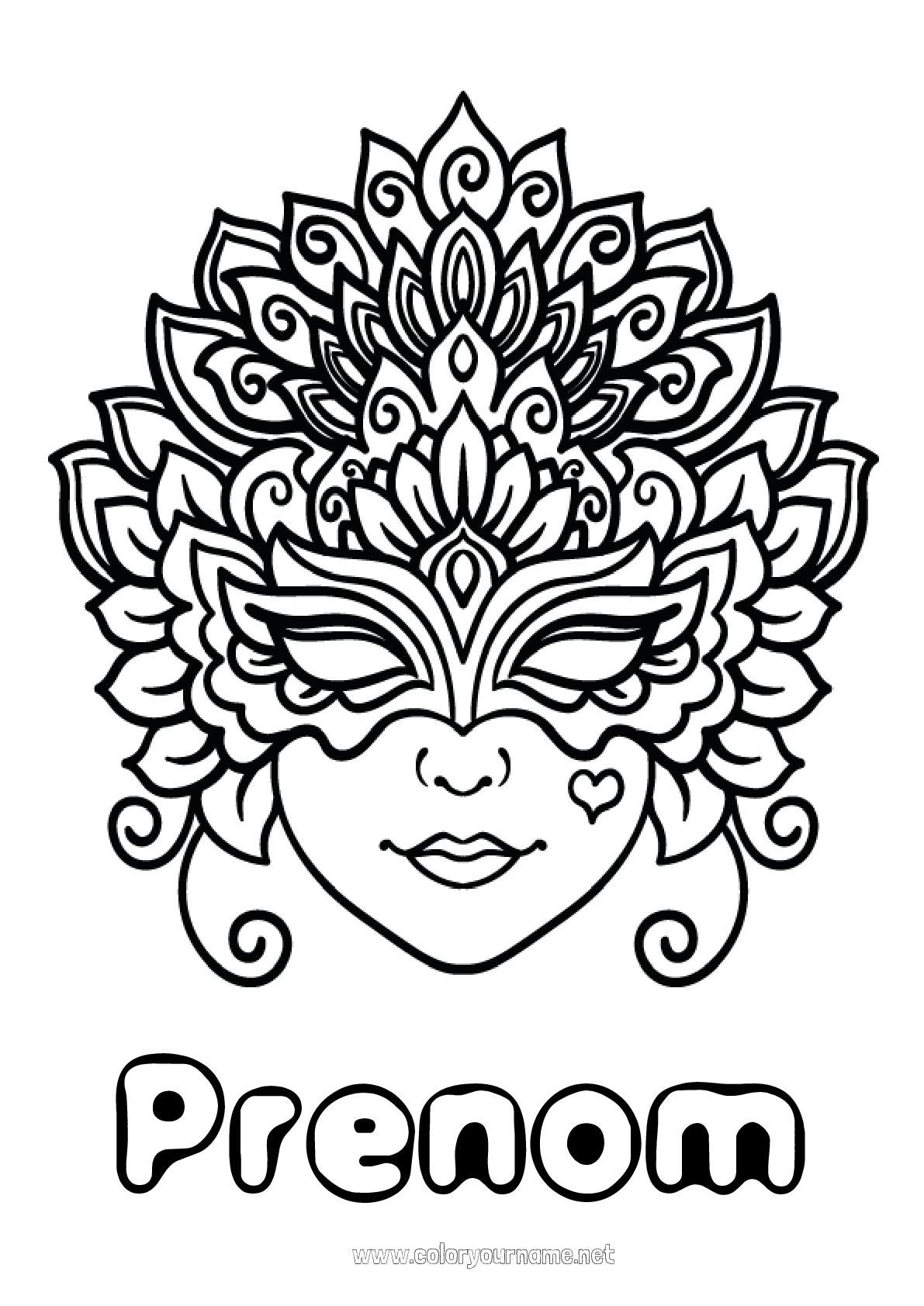 Mardi Gras Coloriages Gratuits Imprimer Et Customiser Page