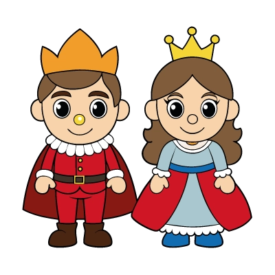 Coloring explanations coloring page: the king and queen with personalizable message