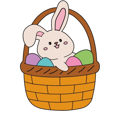 Explications du coloriage activité trace et colorie – panier de pâques et lapin joyeux