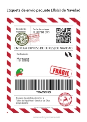 Colorear personalizable Elfos de navidad Cartas de elfos bromistas Etiqueta de envío de duende