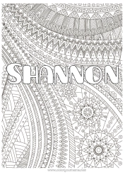 Coloriage personnalisable Nom décoré Coloriages complexes Zentangle