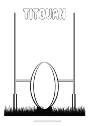 Página de desenho personalizável Esporte Rúgbi Bola de rúgbi Sports d'équipe