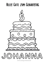 Pagina da colorare personalizzabile Candela Torta Compleanno Numero Disegni da colorare facili Buon compleanno (francese) Messaggio Età festeggiata personalizzabile