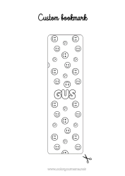 Anpassbare Malvorlage Kinderaktivitäten Lesezeichen Smiley