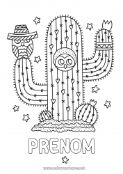 Coloriage gratuit Kawaii Cactus