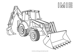 Kolorowanka do personalizacji Pojazdy Sprzęt budowlany Koparko-ładowarka Zawody budowlane