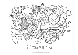 Pagină de colorat personalizată Liniștit și zen Sport Mandala Zentangle Anti-stres