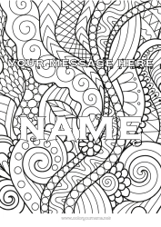 Free drawing Leaves Decorated name Zentangle Green plant Decorative background