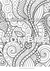 Dibujo libre Hojas Nombre decorado Zentangle Planta verde Fondo decorativo Espiral