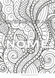 Desenho grátis Folhas Nome decorado Zentangle Planta verde Fundo decorativo Espiral