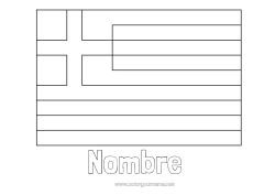 Colorear para personalizar Geografía Bandera País Grecia
