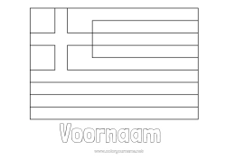 Gratis kleurplaat Geografie Vlag Land Griekenland