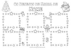 Desenho para personalizar Natal Carta ao Papai Noel Atividades para Crianças Lista de presentes para o Papai Noel