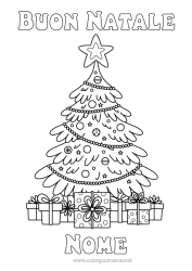 Disegno gratuito Regali Natale Abete Messaggio 