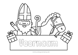 Gratis kleurplaat Paard Boerderijdieren Ezel Sinterklaas