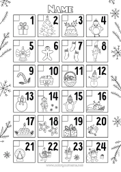 Free coloring Christmas Children's activities Advent calendar Calendars and planners