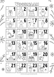 Gratis tekening Kerstmis Activiteiten voor Kinderen Adventskalender Kalenders en planners