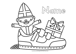 Free coloring Gifts Shoe Saint Nicholas