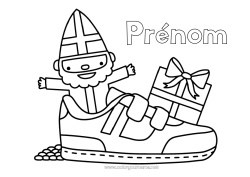 Coloriage à personnaliser Cadeaux Chaussure Saint Nicolas