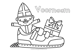 Kleurplaat aanpassen Cadeaus Schoen Sinterklaas