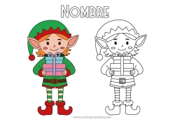 Dibujo libre Regalos Elfos de navidad Dibujos de Elfos para colorear Dibujos fáciles para colorear Colorear con Modelo