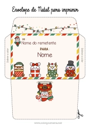 Desenho grátis Kawaii Rato Pinguim, Pinguim Animal Filhote de urso Envelope Pássaros e mamíferos voadores Animais da floresta Envelope para imprimir Envelope de Natal