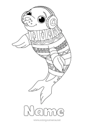 Coloring to customize Winter Animal Seal Sweater