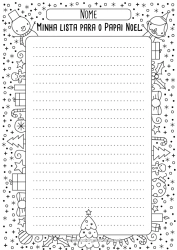 Desenho para personalizar Carta ao Papai Noel Lista de presentes para o Papai Noel