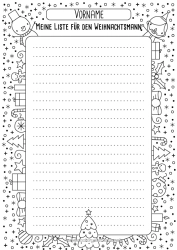 Malvorlage anpassen Brief an den Weihnachtsmann Wunschliste für den Weihnachtsmann