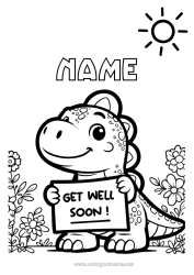 Free drawing Sick Dinosaurs Sign