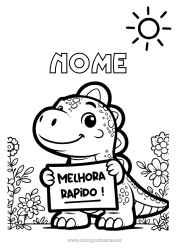 Desenho grátis Doente Dinossauros Placa