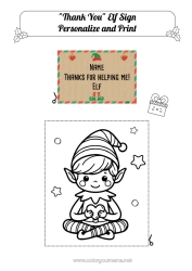 Free drawing Christmas elves Christmas Elf's Mission Elves coloring pages Thank you Sign Mischievous Elf Ideas