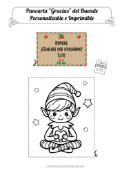 Colorear para personalizar Elfos de navidad Misión del Elfo de Navidad Dibujos de Elfos para colorear Gracias Firmar