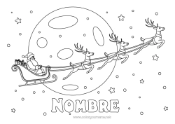 Dibujo libre Papá Noel Reno Trineo Navidad Vehículos Luna Animales del bosque