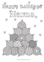 Free drawing Christmas Christmas bauble Christmas decorations Complex coloring pages Zentangle